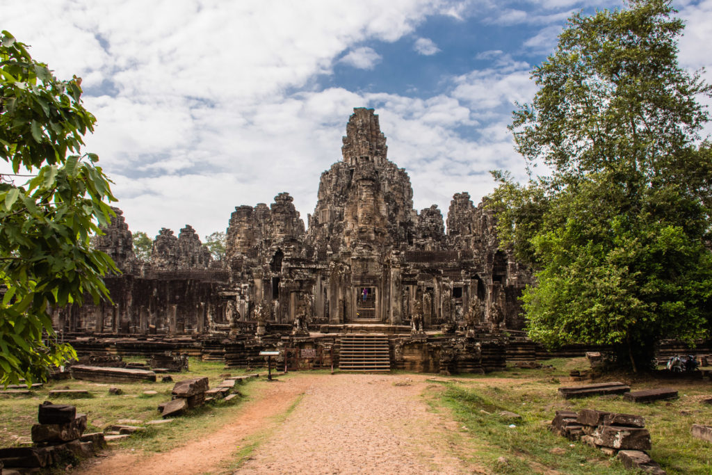 Angkor, Cambodia, building, cloud, sky, stone, temple, tower, tree, weather