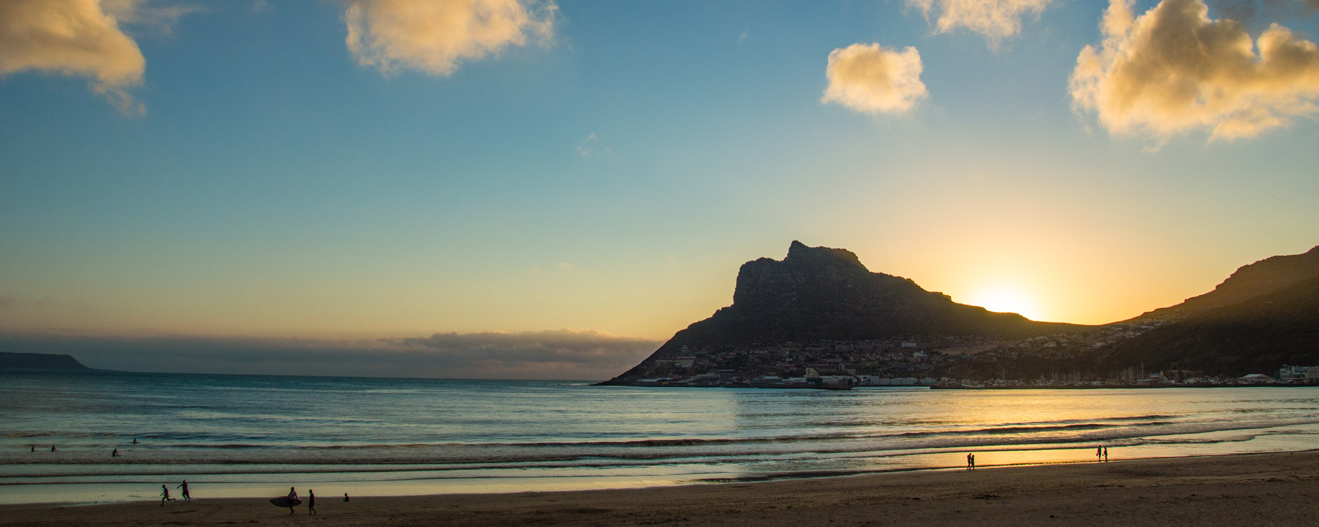 Hout Bay, beach, cloud, mountain, reflection, sea, seascape, sun, sunset, weather