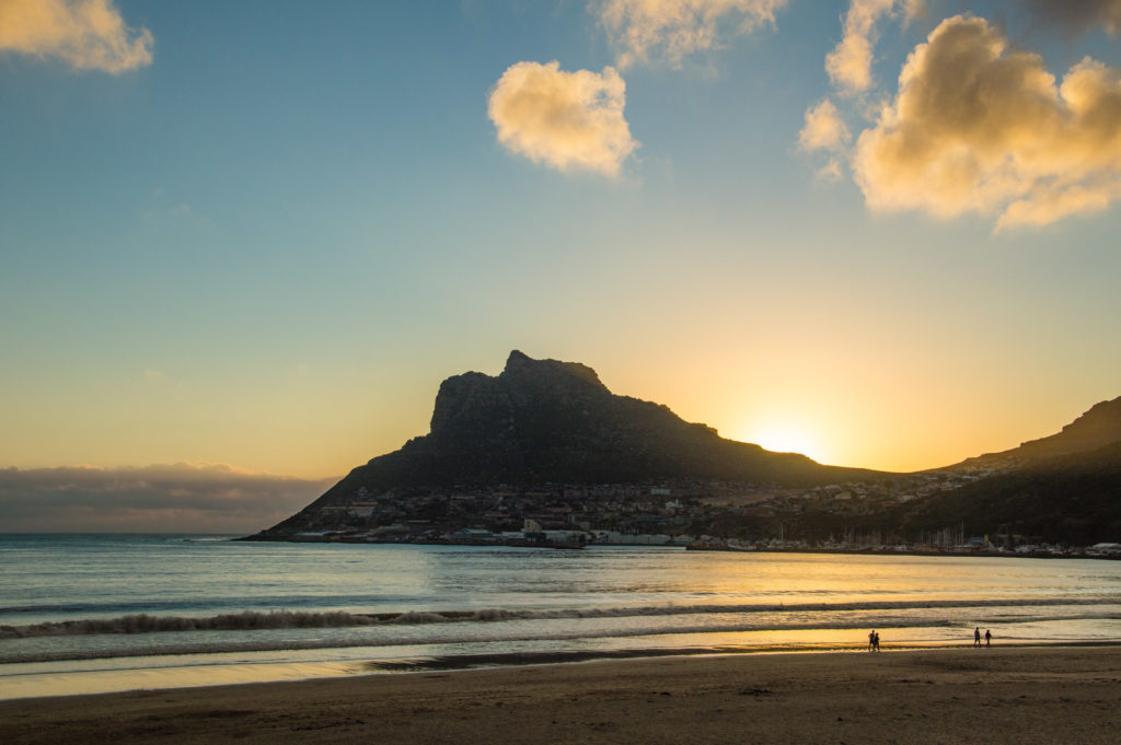 Hout Bay, beach, cloud, mountain, reflection, sea, seascape, sun, sunset, weather