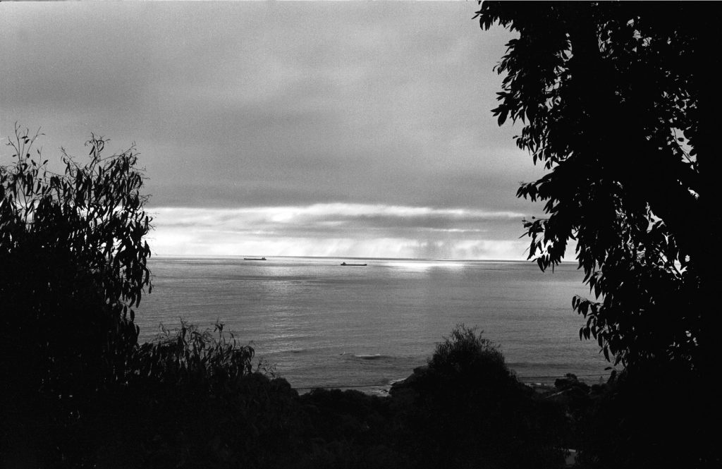 Llandudno, black & white, monochrome, sea, seascape, ship, silhouette