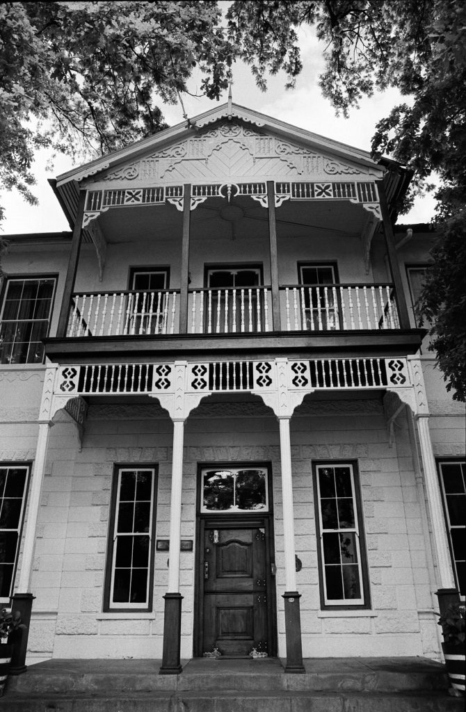 Stellenbosch, balcony, black & white, building, house, monochrome