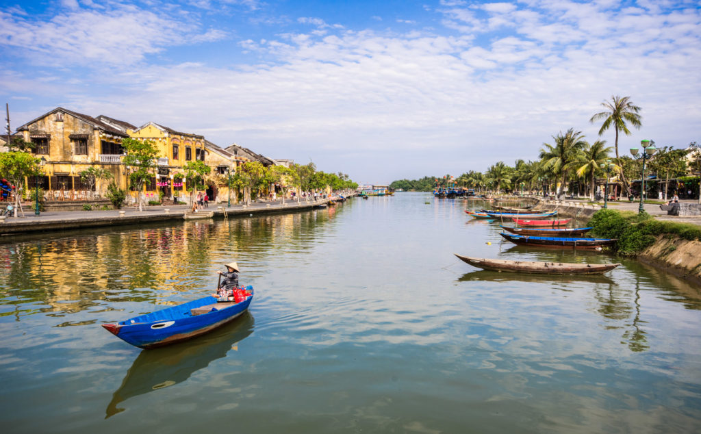 Hoi An, Vietnam, boat, building, houses, landscape, river, water