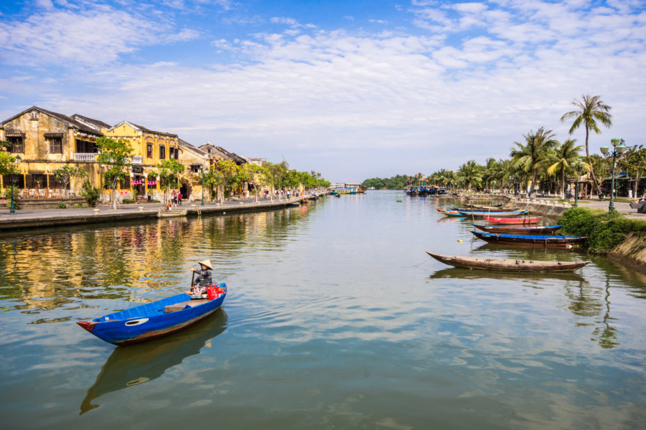 Hoi An, Vietnam, boat, building, houses, landscape, river, water