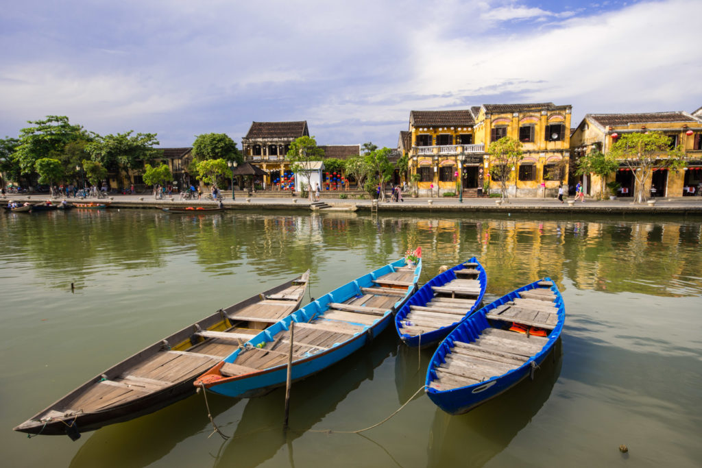Hoi An, Vietnam, boat, building, houses, landscape, river, water