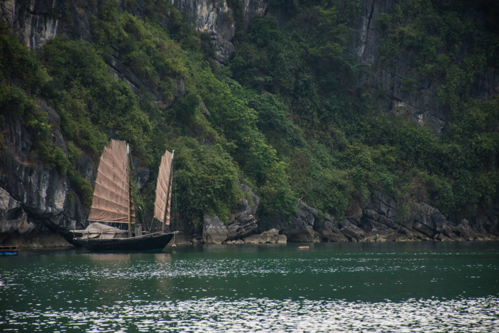 Halong Bay, Vietnam, boat, dhow, sea, seascape